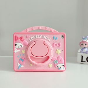 Casing Samsung Galaxy Tab A 10.1 Inch 2019 T510 T515 Softcase Kartun Anak Case Astronot Ring Stand Rotate Kesing Anak Lucu Sandaran Karakter Cowok Cewek Melody Pink Ungu Yellow Unicorn Duck