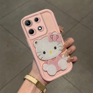 Feadship Case for infinix note 30 40 50 60 4g 30 40 50 60 pro 5g phone casing Softcase Silicone shockproof Cover new design aesthetic cute pink cat mirror with holder for girls JTMJZJ1