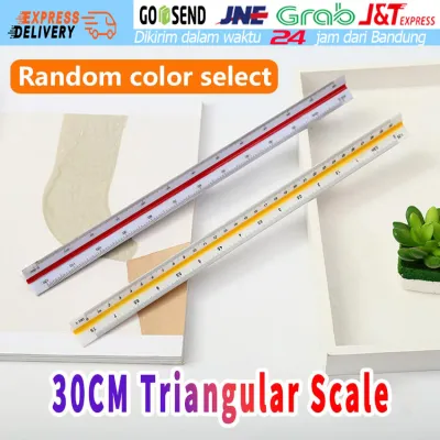 [Ready Stock] 30cm Penggaris Skala Segitiga Aluminium Multifungsi Arsitek Tek Furniture Design Insinyur Teknik Sipil Menggambar Kerja 1:20 1:500 Triangular Ruler