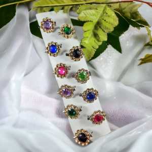 12 pcs bros dagu hijab seri bunga gold mote warna warni mini cantik lusinan