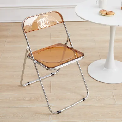 Transparent Folding Chair Acrylic Dining Chair Milk Tea Shop Leisure Chair Clothing Store Makeup Chair 折叠椅