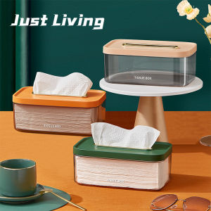 JustLiving Hộp đựng khăn giấy gia dụng đầy màu sắc Hộp đựng khăn ướt dung tích lớn PET Hộp đựng khăn giấy ướt bền bỉ chống trượt Hộp lưu trữ mặt nạ