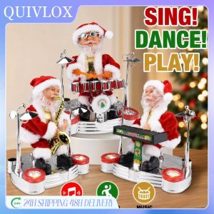 Electric Santa Claus Toy Singing Dancing Rocking Figure Christmas Decoration Gift For Kids Home