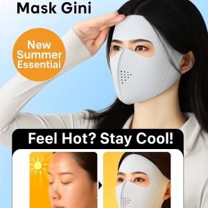 หน้ากากกันแดดแบบ 3 มิติ กรดไฮยาลูโรนิก แบบเต็มหน้า ป้องกันรังสี UV UPF50+ ระบายอากาศและดูดซับเหงื่อโดยไม่รู้สึกอึดอัด