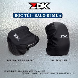 Áo Mưa Balo Gấp Gọn ZDK 10L-15L | Bọc Balo Chống Nước Oxford 210T Viền Thun Khóa ABS