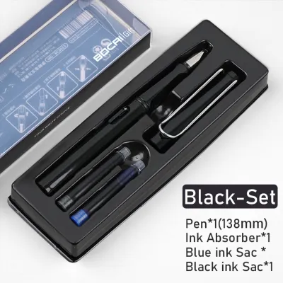 Fountain Pen Pena Tinta Ink Pen 0.38Mm Bahan Plastik Refill Tinta Hitam & Biru Untuk Berlatih Kaligrafi