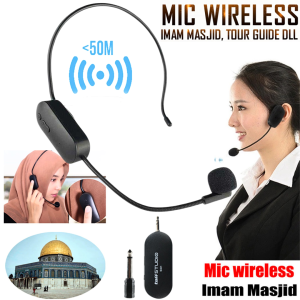 TaffSTUDIO SI01 mik mic Microphone wireless untuk mengajar bando imam mesjid headset 2.4 GHz