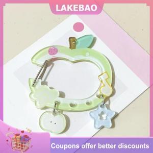【LAKEBAO】 Dễ Thương Hình Quả Táo Sao Đám Mây Mặt Dây Chuyền Carabiner Leo Núi Khóa Acrylic Keychain Đa Năng Keyring Móc Túi Treo Quà Tặng