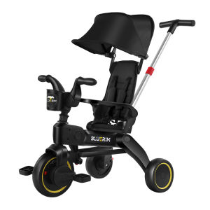 BLUERIM Stroller Bike For Kids 1 to 6 Years 100% Shock-Absorbing Rubber Wheel  Baby Foldable Tricycle