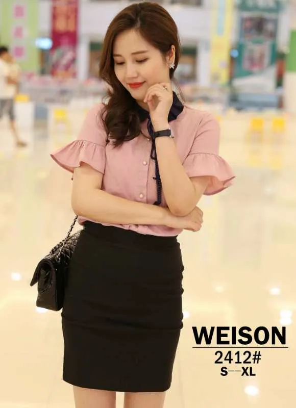 Professional Pencil Cut office wear black plain skirts/ Office