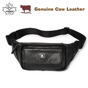 Ready Stock!! ZINIMSK 100% Genuine Cow Leather Men Waist Bag Pouch Bag Chest Bag Crossbody Bag Oil Leather ZZNICK