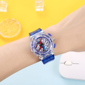 Spiderman Watch For Kids Quartz Watch for Kids Jam Kanak Kanak Lelaki Luminous Electronic Watch Cute Cartoon Watch Jam Tangan Perempuan Korean Style Silicone Kids Watch Boy