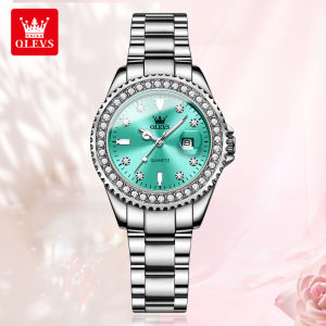OLEVS watch for women original waterproof piso sale promo fashion diamond dial luminous calendar Stainless steel relo for women Women Casual Watches