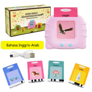 Indonesia & Inggris & Arab Flash Card Early Education Mainan Bantu Pengenalan Bahasa Mainan Edukasi Bahasa Suara