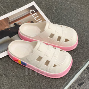Inaso Sendal Slop Wanita Sepatu Sandal Jelly Fuji Wanita Wedges Baim Fashion Kekinian Anti Slip HSN181