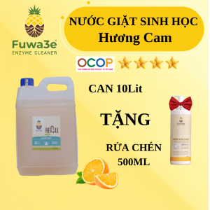 [ Combo nước giặt 10L tặng Rửa chén hương dứa 500ml ] - Nước giặt hương Cam - can 10L