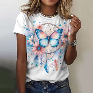 [Local Stock] ZEEMIN Dream Catcher 3D Print Women T-Shirts Casual Streetwear O-Neck Short Sleeve T Shirt Harajuku Retro Tees Y2k Top Female Clothing