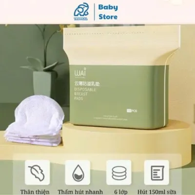 Miếng lót thấm sữa Wai siêu thấm với kết cấu 6 lớp chống tràn thoáng khí không bị nóng chất lượng tốt cho mẹ có 2 loại 1