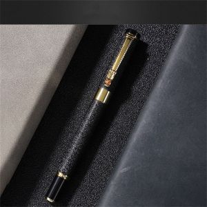 LITUILI Writing Supplies High Quality Stationery Golden Dragon Luxury Frosted Black Fountain Pen Writing Pen Ink Pen Business Ink Pen
