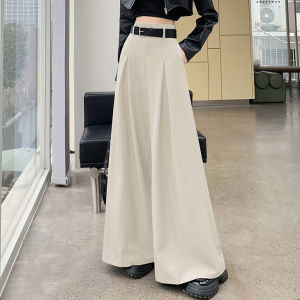 Korean Retro Womens Wide Leg Jeans High Waist Office Casual