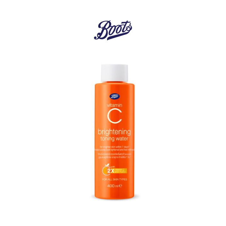 Boots Vitamin C Brightening Toning Water 400ML บู๊ทส์ วิตามินซี ไบรท์เทนนิ่ง โทนนิ่ง วอเตอร์ 400