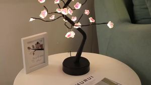 《803》vimite 2400mAh LED Plum Blossom Copper Wire Pearl Tree Lamp USB/battery Powered Touch Switch 108LED Small Table Lamp Study Bedroom Living Room Desk Night Light