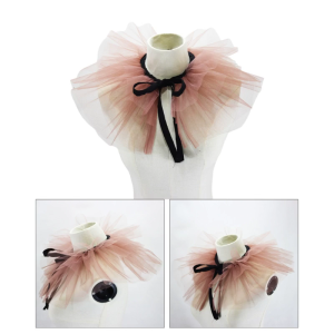 Victorian Vintage Mesh Neck Ruff Ruffle Collar Layered Clown Neck Collar Tie Cosplay Accessories for Women