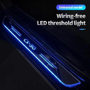 Acrylic Usb Power Moving Led Welcome Pedal Car Scuff Plate Pedal Door Sill Pathway Light For Cx30 Cx-30 Auto Accessories