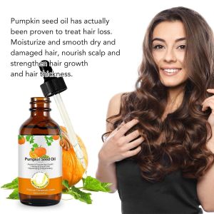Pumpkin Seed Oil Hair Care Essential Oil/Hair Root Firming & Strengthening Oil/Moisturizing Repairing Smoothing Hair Treatment Oil/Nourishing Hair Care For Healthy Shiny Hair