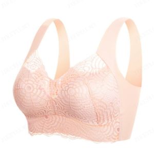 Women Underwear Ringless Sport Sleep Gathering Lace Bra Large Size Breathable Wireless Bra