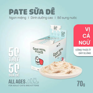 Hộp 12 Gói Pate Sữa Dê Petq Cho Mèo Cao Cấp Siêu Dinh Dưỡng + Bổ Sung Nước