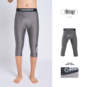 RIGORER Mens Compression Pants For Basketball Quick Drying Breathable Training Fitness Leggings High Elasticity Sports Pants