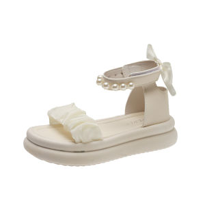IELGY Pearl sandals for women in summer fairy-like and versatile flat sandals with skirts