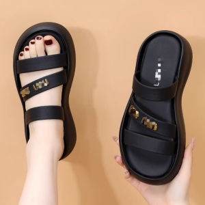 [Free Shipping] WomenS Thick-Soled Slippers For Summer Outdoor Wear Beach Vacation Sandals 2026 New Style Soft-Soled Fashionable Maternity Beach Shoes