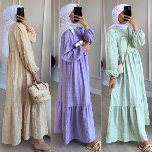 Abaya Dubai muslim women wear Maxi dress Muslimah Plain abaya