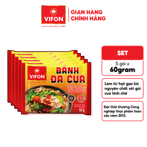 [VOUCHER 25% ĐƠN 349K TẶNG QUÀ] Thùng 30 Gói/ Set 5 Gói Bánh Đa Cua VIFON 60g