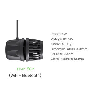 GREATLH Jebao Jecod DMP-80M 75W Aquarium Wavemaker Pump WiFi Bluetooth App Control Cordless Freshwater Saltwater Coral for 3cm Fish Tank