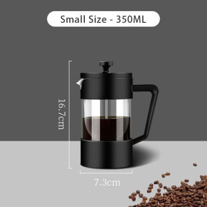 Vision 350ml/600ml/1000ml French Press Coffee Maker Borosilicate Glass French Filter Pressure Pot Single Cup Coffee Hand Brewer Portable Press Coffee Tea Brewer Travel Tea Maker for Camping Travel Gifts