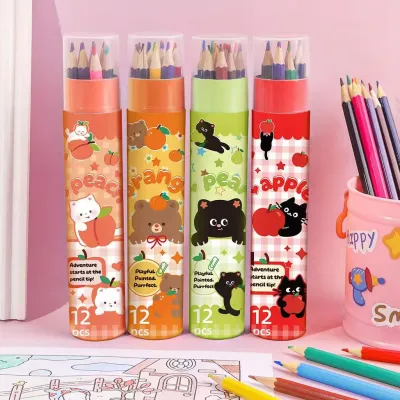 💎💫GROCELY💫💎 1 SET ISI 12 PENSIL WARNA TABUNG / PENSIL WARNA TABUNG ISI 12