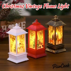 Christmas Vintage Flame Light LED Retro Lantern Lamp Simulation Flame Xmas Decor Navidad Gift