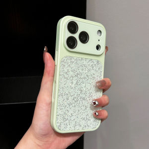 Bling Little Rhinestone Glitter Armor Phone Case For iPhone 17 16 15 14 13 Pro Max Large Window Candy Color Shockproof Cover