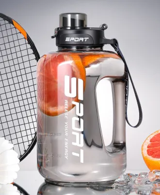 Ready Stock -1.7L / 2.5L Large Capacity Sport Water Bottle Large Water Bottle With Strap Portable Plastic School BPA Free with straw ✅✅✅✅✅✅**** PRINTING CUSTOM LOGO AVAILABLE *****✅✅✅✅✅✅