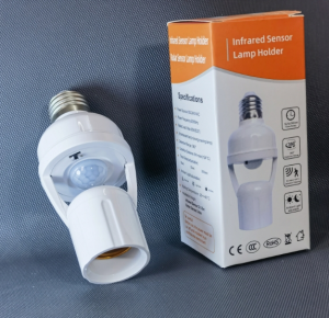 E27 LED Lamp Bulb Holder Light Socket Switch Infrared PIR Motion Sensor Human Body Sensing E27 Converter Socket Switch Base Gear LED Bulb Lamp Holder