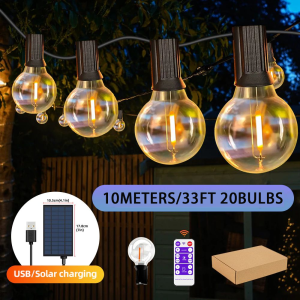 Solar lights with solar panel tent canopy camping waterproof for outdoor light homestay courtyard decoration and wedding decoration lights