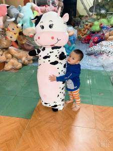 Gấu bông bò sữa size bự dễ thương nhồi bông cao cấp