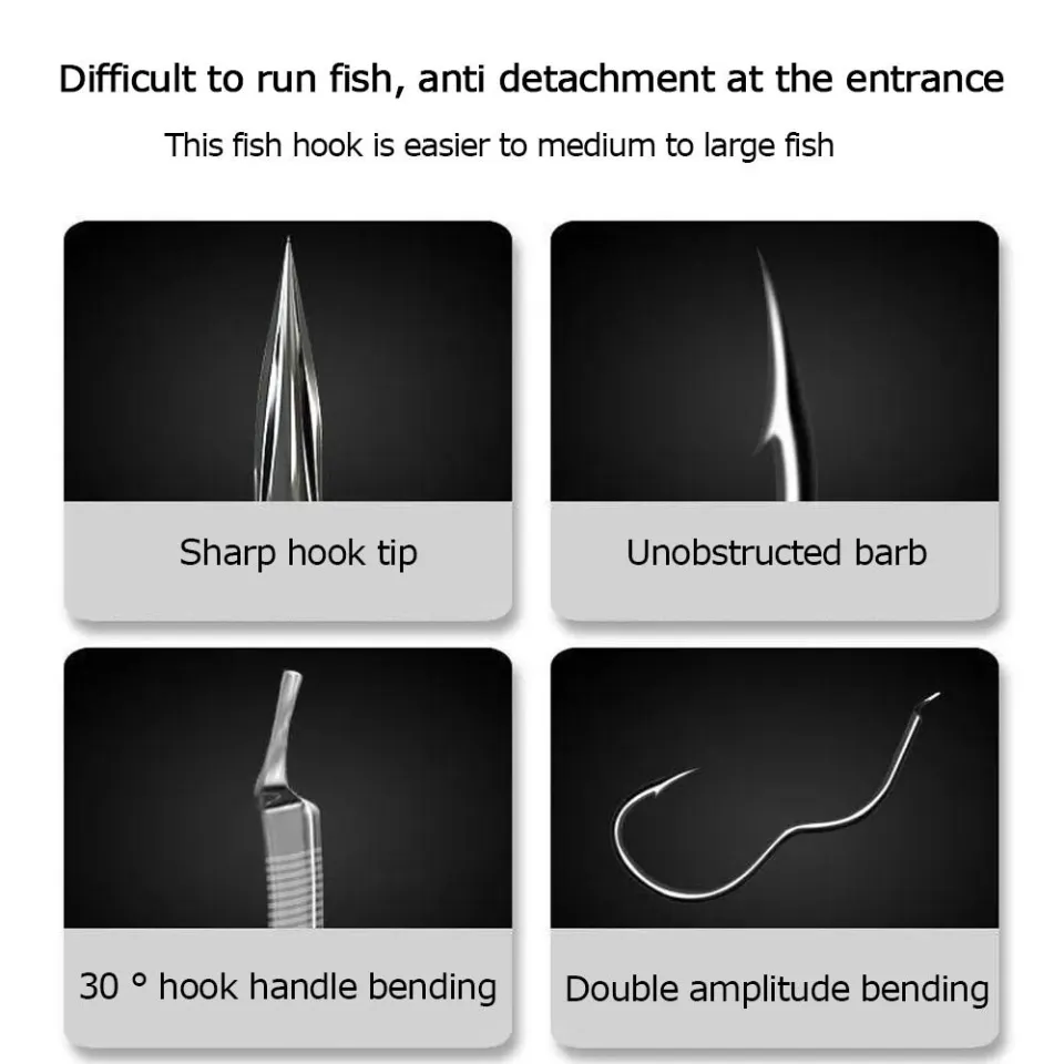 12Pcs/Pack Sharp Barbed Red Fishing Hook Anti Slip High Carbon Steel  Fishing Tackle Automatic Flip Fishhook Carp
