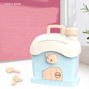 Kids Piggy House Bank Toy Money Save Box Souvenirs Toys Gifts DIY Money Banking With Lock Key