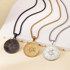 NEXTYOO Seven Archangels 7 Archangels Amulet Pendant Mystica Tetragrammaton Rune Summon Necklace Vintage Solomon Pendant for Men Women
