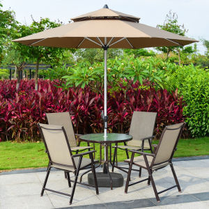 Garden Umbrella with Solar Light with Base Stand Heavy Duty Outdoor Coffee Table Umbrella Waterproof Parasol  Sunshade Anti-UV Solar Umbrella Canopy Multifunctional Garden Swimming Pool Balcony UV Windshield Cloth