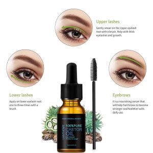 Original Natural Hair Eyebrow Lashes Growth Serum Castor Oil for 7Day Eyelashes and Eyebrow Thick Longer Fast Growth Thicker Extension 10ml